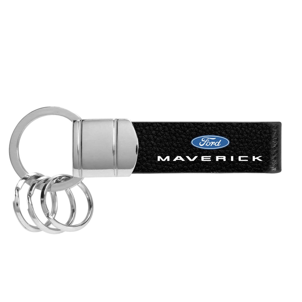 Ford Maverick Genuine Black Leather Strap Loop Key Chain