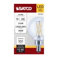 Satco S21205 4w G16 5 Led Filament Lamp Clear Candelabra Base 3000k Soft White 350 Lumens 120v 40w Incandescent Equivalent Wet