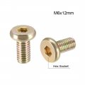 Uxcell M6x12mm Furniture Screw Hex Socket Machine Screws Zinc Plated Fasteners Bolts Full Thread Carbon Steel 10pcs