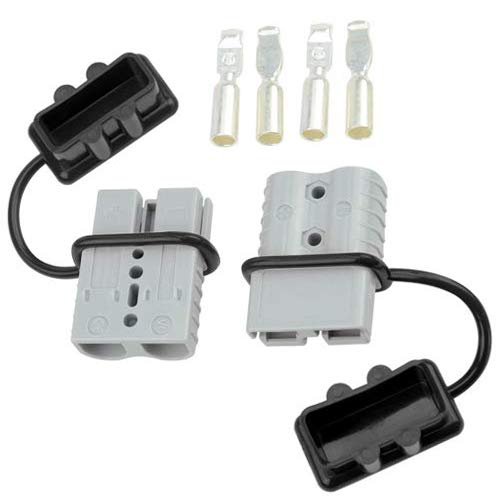 Mr Brighton Led 175a 6v Battery Quick Connect Anderson Compatible 2 Pole Power Connector Plug Gray W Terminals For 0 Awg Wire