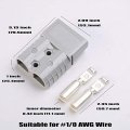 Mr Brighton Led 175a 6v Battery Quick Connect Anderson Compatible 2 Pole Power Connector Plug Gray W Terminals For 0 Awg Wire