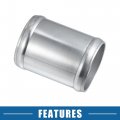A Absopro Car Adapter Joiner Pipe Universal 57mm 24 Od 76mm 2 99 Length Connector Tubing Aluminum Alloy Silver Tone