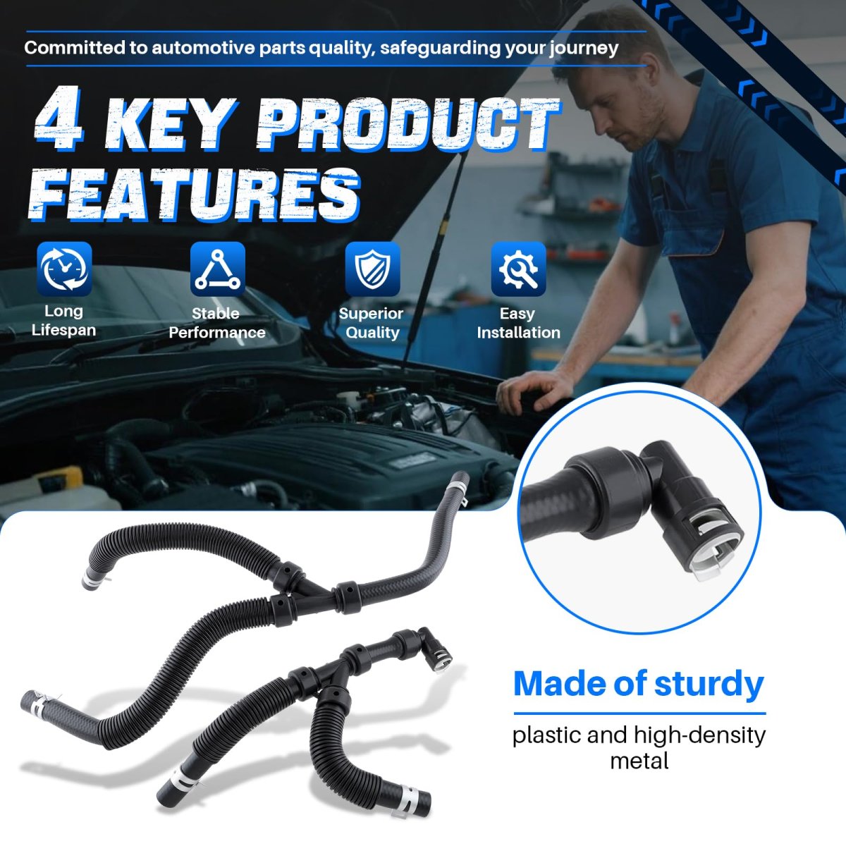 Hvac Heater Hose Assembly For Chrysler Town Country 2011-2016 Dodge Grand Caravan 2011-2019 Engine Inlet Outer Replaces