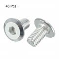 Uxcell M6x10mm Furniture Bolts Hex Socket Screws Fastener Zinc Plated 40pcs