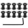 20 Sets Screw Post Male M4x4mm Stainless Steel Rivets Female 5x5 Hex Drive Binding Screws Belt Buckle Bolts Leather Fastener 