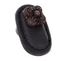 Vicenza Designs K1187 Napoli Leather Knob Large Black Oil-rubbed Bronze 