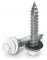 Hex Washer Head Mechanical Galvanized Roofing Screws White Finish 14 X 2 In Type 17 Drill Point With Epdm Bonded Washers 1000 