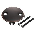 Bathtub Drain Overflow Plate Universal Dual Hole Tub Cover With Screw For Most Standard Bath Drains Bathroom Household Black 