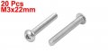 Uxcell M3x22mm 316 Stainless Steel Fully Thread Button Head Hex Socket Cap Screw 20pcs