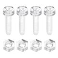100 Sets Clear Acrylic Screws And Nuts Kit M4 X 16mm Pc Transparent Round Head Phillips Bolts With Hex For Machine Electronic 