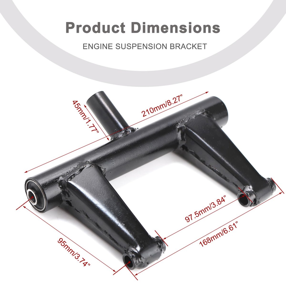 Motorcycle Engine Mount With 2 Axles M10 X 215mm And 245mm For Chinese Gy6 50cc 4 Stroke Scooter Mopeds Taotao 50atm Iron