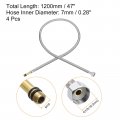 Uxcell 47 Inch Long Faucet Supply Line Connector 4pcs G1 2 Female Compression Thread X M10 Male Braided 304 Stainless Steel