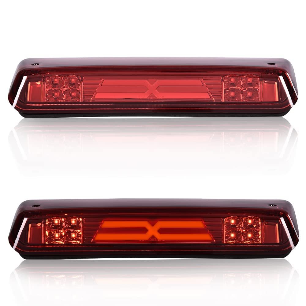 Led 3rd Brake Light For Ford F150 2004-2008 X Type Bar High Mount Stop Rear Tail Cargo Lamps Red Lens Black Housing