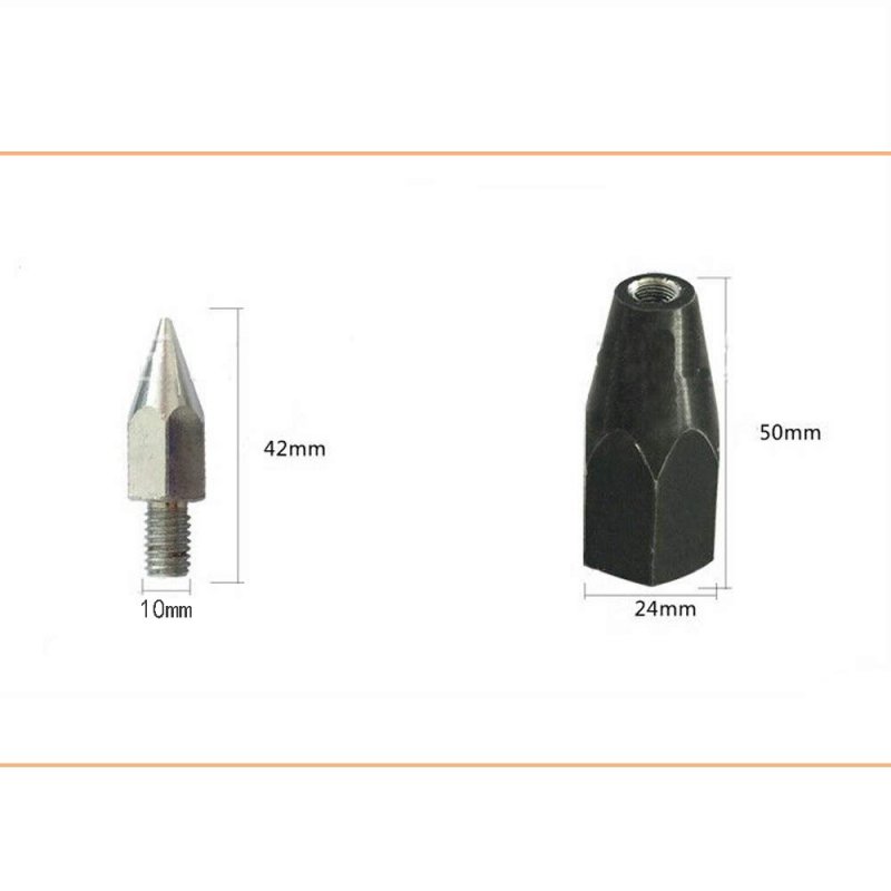 Acxico 1pcs Lightweight Prism Pole Sharp Point Replaceable Tip M8 Internal Thread Gps