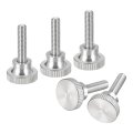 M5x20mm Knurled Thumb Screws 5pcs 304 Stainless Steel Flat Head Bolts With Shoulder Grip Knobs Fasteners 