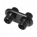 X Autohaux Car Air Condition Heater Bulkhead Connector 2 Port Inline Firewall Fittings Black