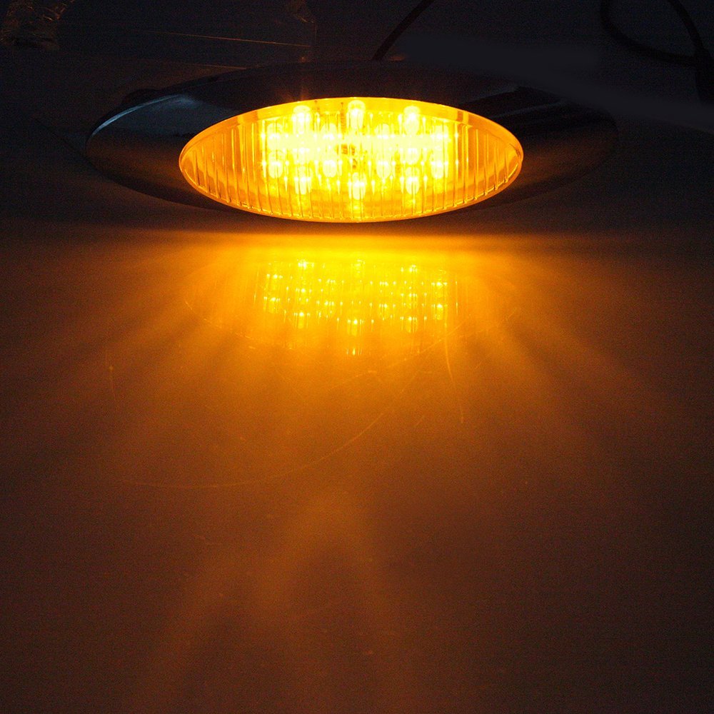 16 Led Side Marker Light Kit 15 Amber And 4 Red Lamps For Truck Trailer Boat Van Pickup Waterproof Turn Signal Stop Tail Lights