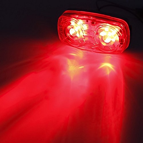 10x 4 Inch Red 12 Led Double Bullseye Camper Side Marker Clearance Light Chrome Base