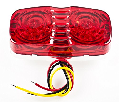 10x 4 Inch Red 12 Led Double Bullseye Camper Side Marker Clearance Light Chrome Base
