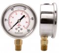 2-1 2 Oil Filled Vacuum Pressure Gauge Stainless Steel Case Brass 1 4 Npt Lower Mount Connection -30hg 100psi 