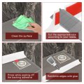Collapsible Shower Barrier 118 Inch Silicone Water Splash Guard Strip 1 W 0 6 H Self Adhesive Stopper Dry And Wet Separation