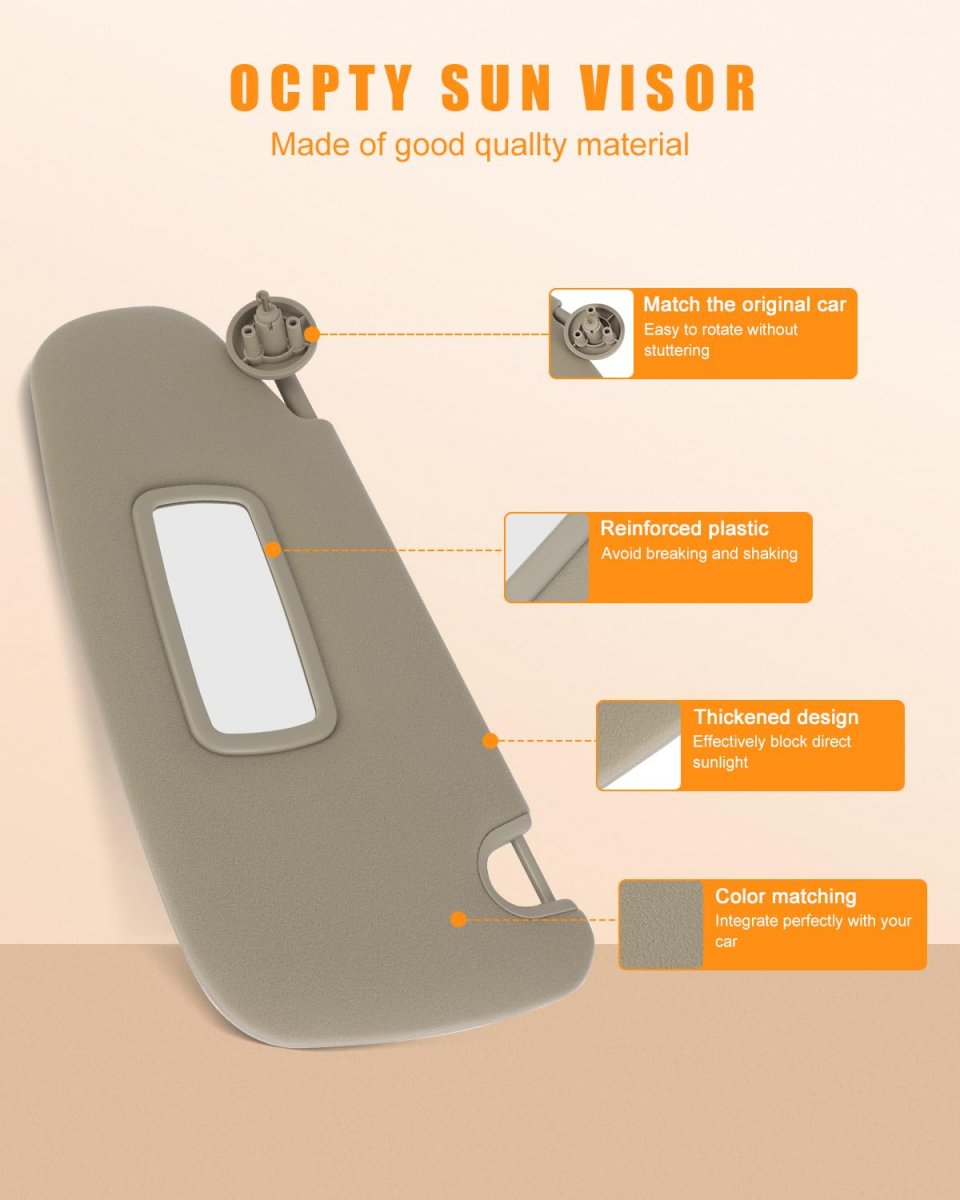 Sun Visor Fit For 2002-2005 Dodge Ram 1500 2500 3500 Without Sunroof Beige Right Passenger Side