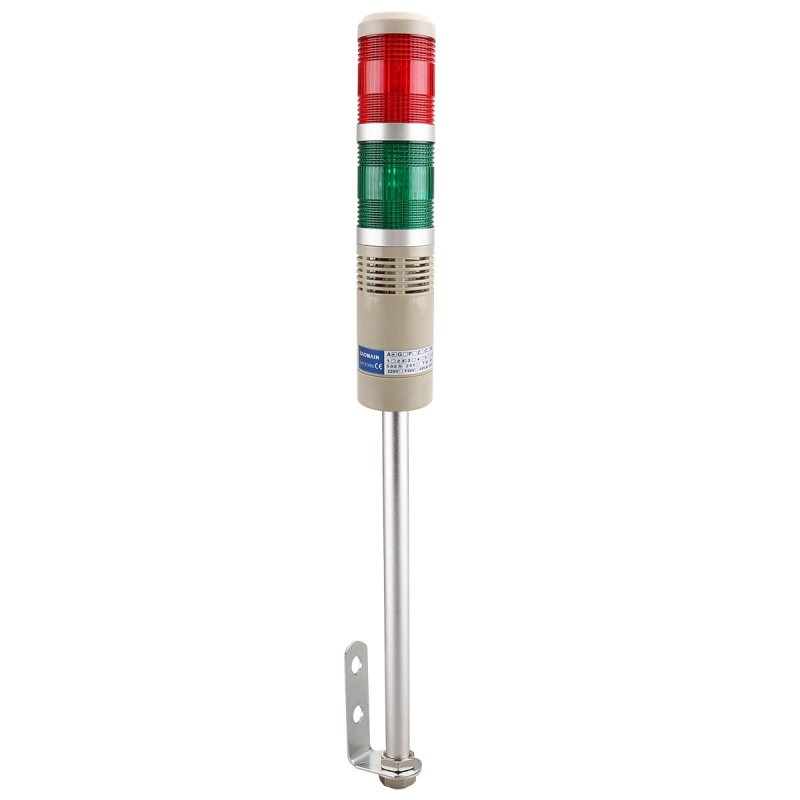 Baomain Industrial Signal Light Column Led Alarm Round Tower Indicator Continuous Warning Buzzer Lta-502tj Red Green Dc 12v