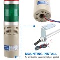 Baomain Industrial Signal Light Column Led Alarm Round Tower Indicator Continuous Warning Buzzer Lta-502tj Red Green Dc 12v