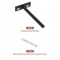 Uxcell 6pcs Floating Shelf Bracket 5 Inch Wall Mounting Blind Support Hidden Brackets For Home Office Wood Shelves Black