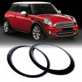 Eadlight Moulding Trim Head Lights Bezel Compatible With 2007-2015 Bmw Mini Cooper R55 R56 R57 R58 R59 Glossy Black