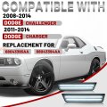 White Led Smoke Lens Side Marker Lights For 2008 2014 Dodge Challenger And 2011 Charger Front Bumper Fender Parking Lamps