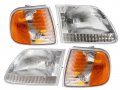 Apa Replacement Headlights With Corner Park Lamp For 1997-2004 F150 F250 1997-2002 Expedition Combo Set 4 Piece 
