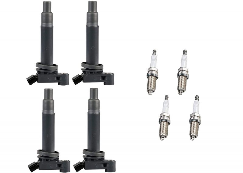 Ignition Coil Pack And Platinum Spark Plug Set Of 4 For Toyota Lexus Avalon Es300 Rx300 3 0l V6 Replacement Uf267