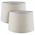 Aspen Creative 38026-2 Empire Collapsible Spider Lamp Shade Oatmeal 13 Top X 15 Bottom 10 Slant Height Set Of 2 