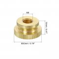 Uxcell Knurled Thumb Nuts 3pcs M8 X D20mm H12mm Brass High Head Blind Hole With Collar Round Knobs Fasteners For 3d Printer