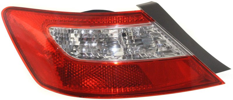 Driver Side Tail Light For 2009 To 2011 Honda Civic Red Color With Clear Glass Lens Ho2818137