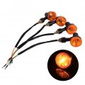 Qiilu Motorcycle Turn Signal Lights Kit 4pcs 12v Universal Amber Indicators Blinker Light Bulb