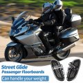 Motorcycle Passenger Floorboards Chromed Streamline Street Glide Footboards With Mount Bracket Kits Replacement For Road King