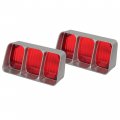 Hecasa Lower Tail Light Assembly Compatible With 1972 Oldsmobile Cutlass 442 Cutlass Supreme Lamps W O Bulbs Red Lens Silver