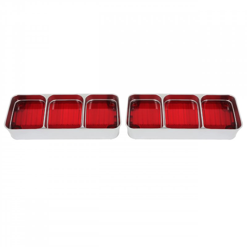 Lower Tail Light Assembly For 1972 Oldsmobile Cutlass 442 Supreme Red Lens And Silver Housing Lh Rh 2pcs Without Bulbs