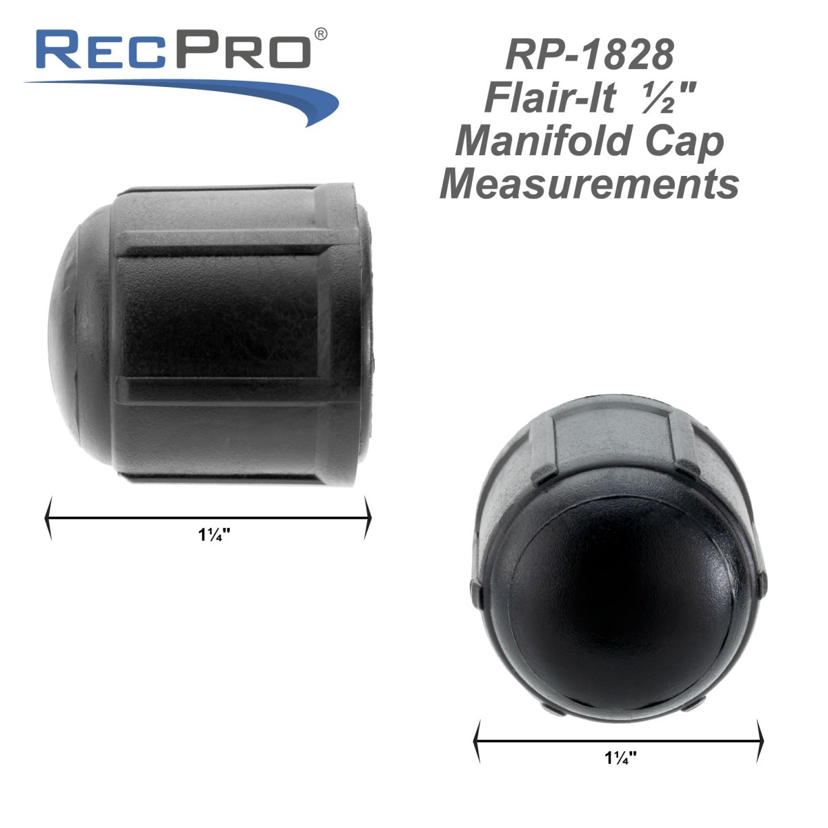 Rv 1 2 In Manifold Cap With Tough Rubber Seal Black Hard Plastic Plumbing Caps For Boat And Home 8 Pack Rp-1828-8
