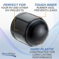 Rv 1 2 In Manifold Cap With Tough Rubber Seal Black Hard Plastic Plumbing Caps For Boat And Home 8 Pack Rp-1828-8