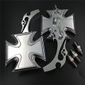 Smt-maltese Cross Emblem Flame Style Chromed Billet Custom Running Acrylic Mirrors Universal Compatible With All Kawasaki