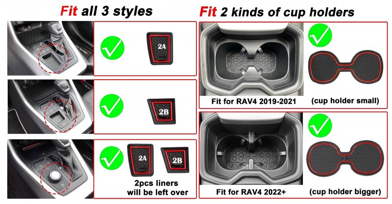 Anti Dust Mats For Toyota Rav4 Accessories 2024 2023 2022 2021 2020 2019 Custom Car Cup Holder Insert Liner Coaster Center