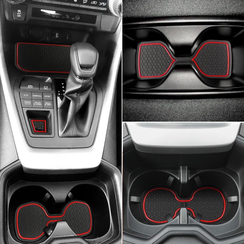 Anti Dust Mats For Toyota Rav4 Accessories 2024 2023 2022 2021 2020 2019 Custom Car Cup Holder Insert Liner Coaster Center