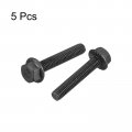 Uxcell M8x45mm Hex Serrated Flange Bolts 10 9 Grade Carbon Steel Screws 5pcs