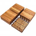 Giantex 27 Pcs Interlocking Patio Deck Tiles 12 X 12in Acacia Hardwood Floor Tools Free Assembly Sq Ft Wood Composite Flooring 