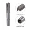 Uxcell Square Nose End Mill 18mm Cutting Dia P35 Tungsten Carbide Tip 3 Straight Flutes Milling Cutter With Mt2 Morse Taper