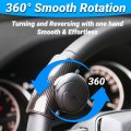 Qiilu Steering Wheel Knob Spinner Universal Power Handle Ball Car Accessories Black