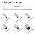 Uxcell 304 Stainless Steel Tube 1mm 2mm 3mm 4mm 5mm 6mm Od 3mm 0 Wall Thickness 300mm Length Pack Of 6